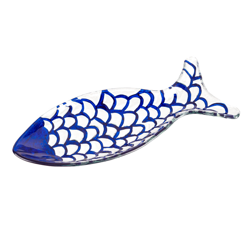 12" Shaped Glass Platter, Fish,3gi004