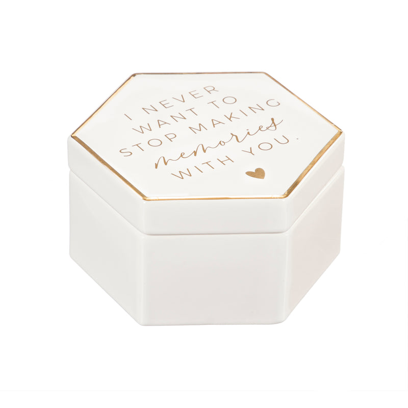 Ceramic Keepsake Box, I never want to stop making memories with you,3ksb001