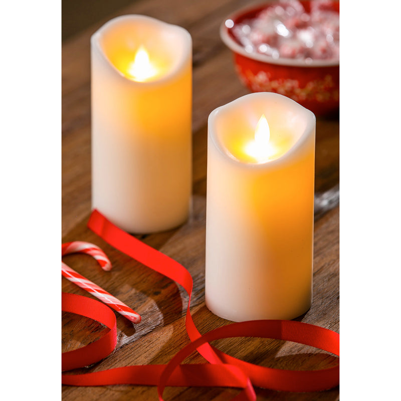 Ribbon Candy Scented LED Wax Pillar candle with moving wick and Timer Function,3led234