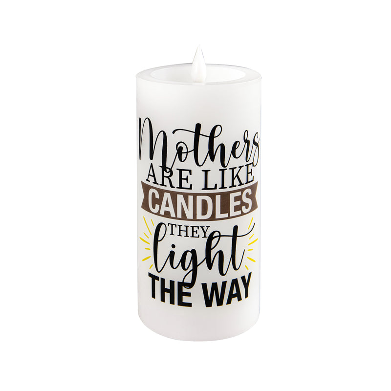 6" LED Wax Candle, Mother,3led391