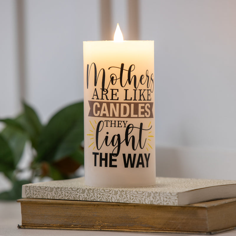 6" LED Wax Candle, Mother,3led391