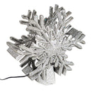 LED Silver Glitter Snowflake Tree Topper with Projected Icons