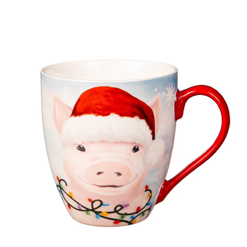 Ceramic Cup O' Java, 17oz., w/ Gift Box, Christmas Farm,3mcf029