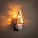 Glass Gold Tree with Snowflakes Night Light,3nt170