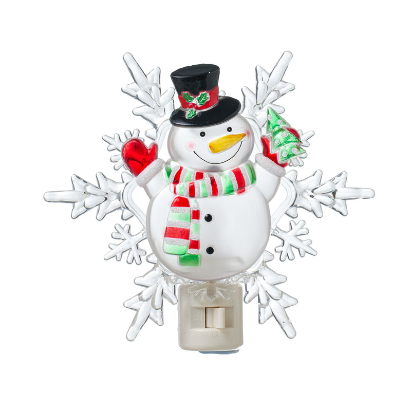 Acrylic Snowman with Snowflake Nightlight,3nt189