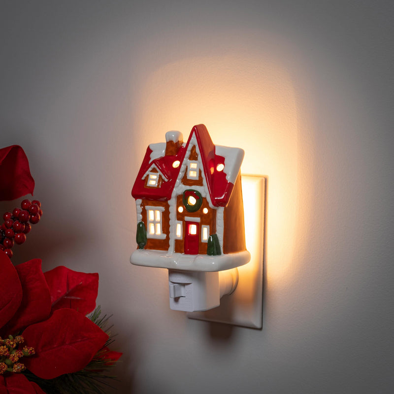 Ceramic Christmas House Nightlight,3ntc007