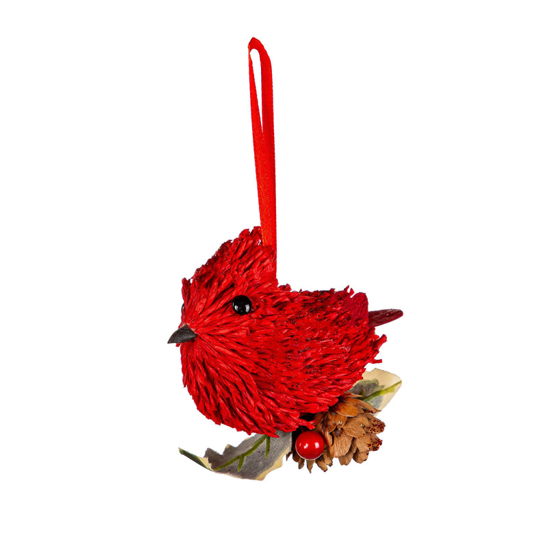 3.5" Cardinal with Artificial Ornament Set,3orn071