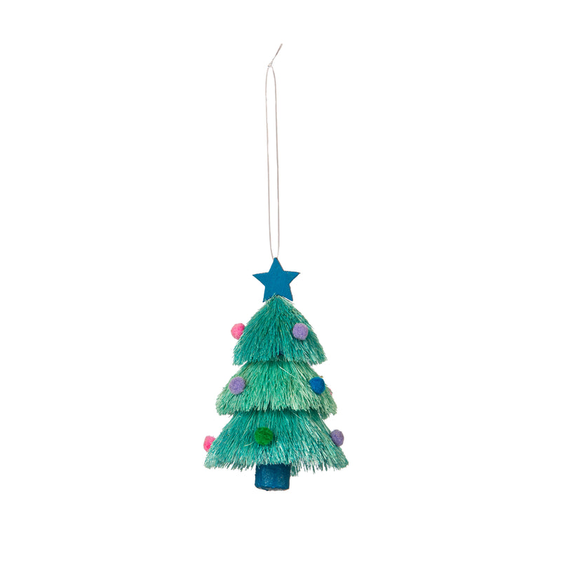 5.5" Fringed Christmas Tree Ornament,3orn076