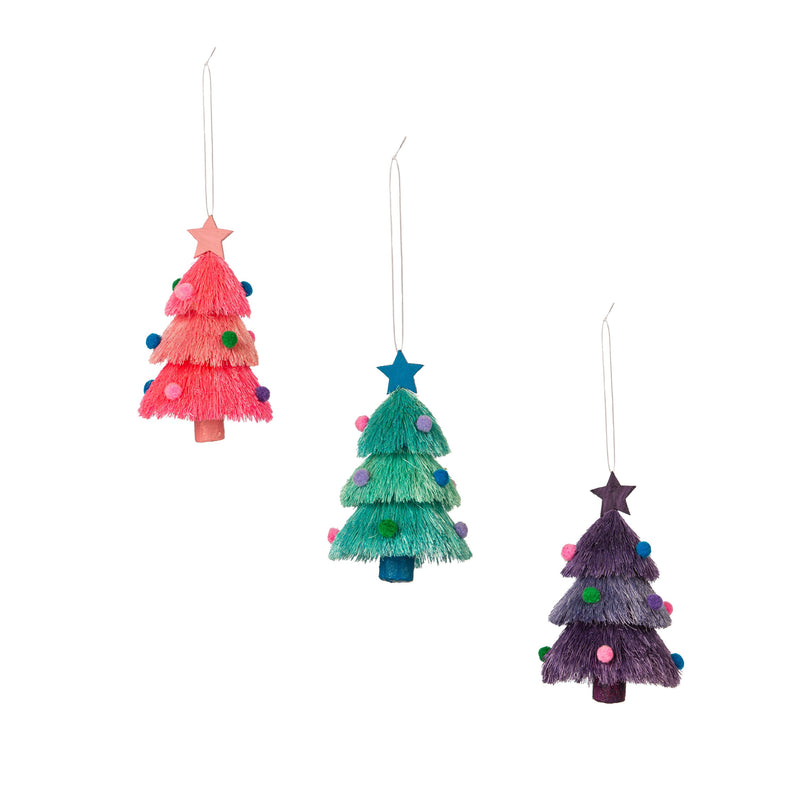 5.5" Fringed Christmas Tree Ornament,3orn076