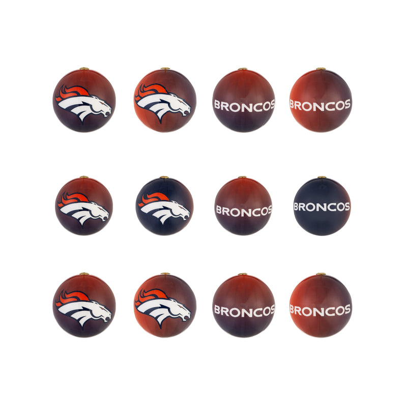 Holiday Ball Ornaments, Set of 12,  Denver Broncos,3ot380912