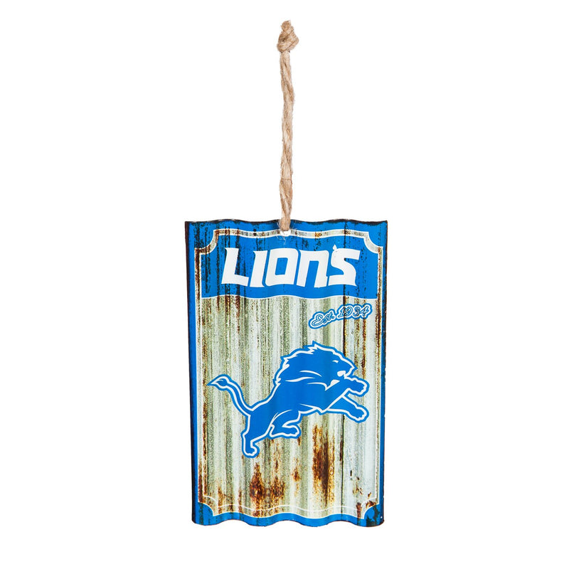 Detroit Lions, Metal Corrugate Ornament,3ot3810mc