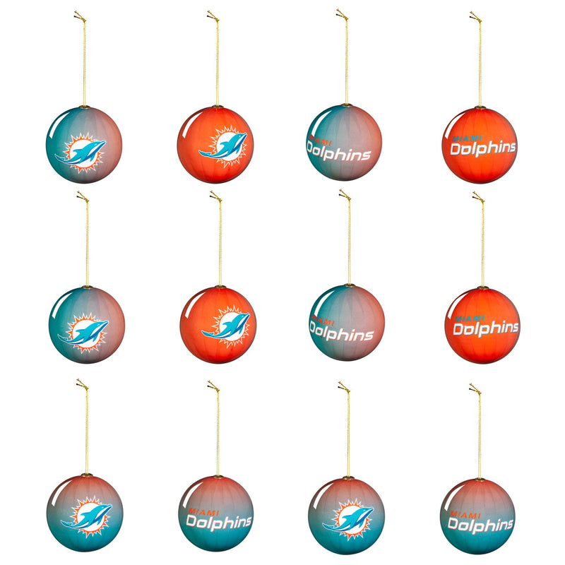 12pc Ornament Set, Miami Dolphins,3ot3816os12