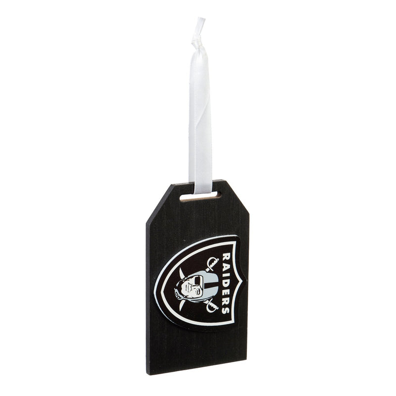 Evergreen Holiday Decorations,Oakland Raiders,Gift Tag Ornament,3x0.9x5 Inches