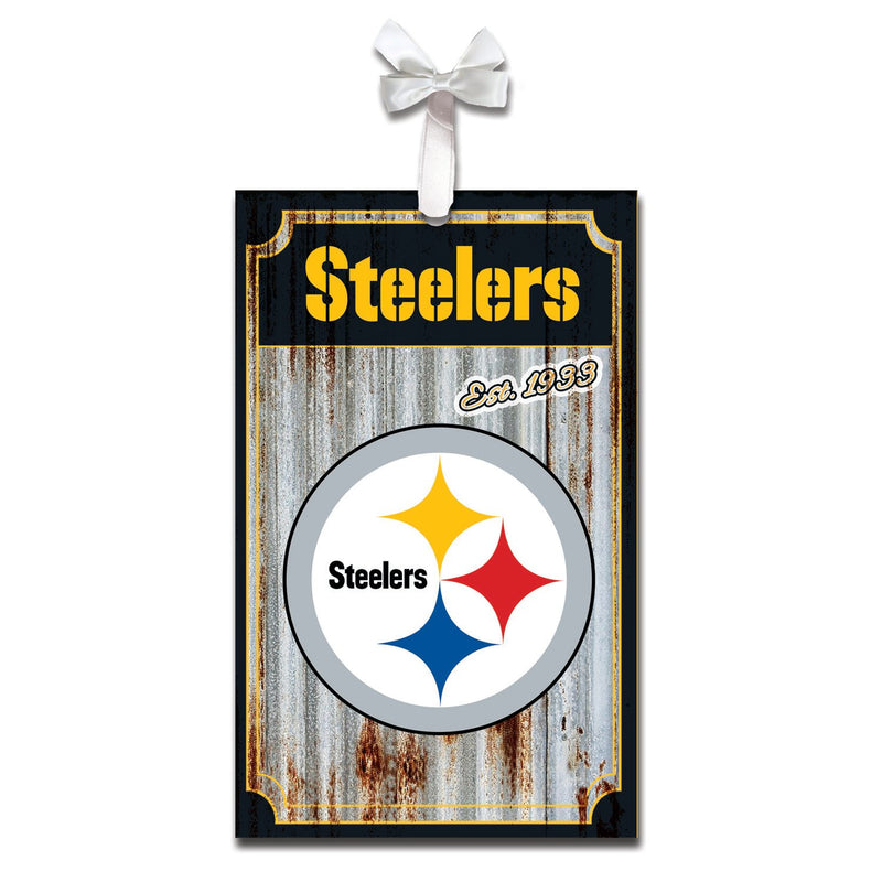 Pittsburgh Steelers, Metal Corrugate Ornament,3ot3824mc