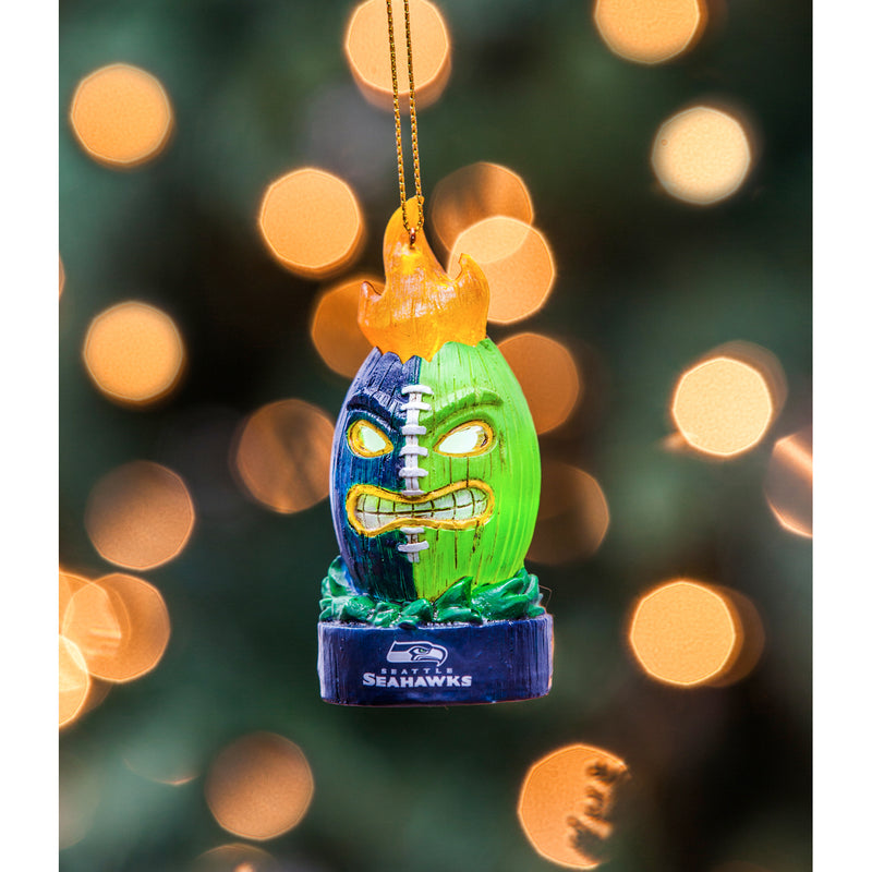Evergreen Holiday Decorations,Seattle Seahawks, Lit Tiki Ball,3.54x3.54x3.54 Inches