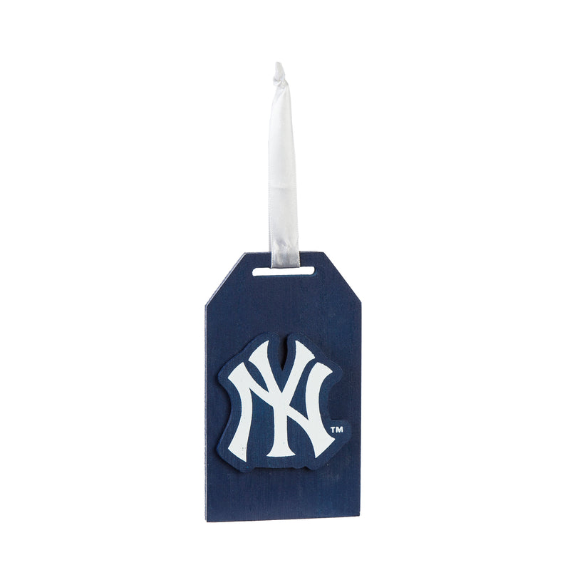 Evergreen Holiday Decorations,NY Yankees,Gift Tag Ornament,3x0.9x5 Inches