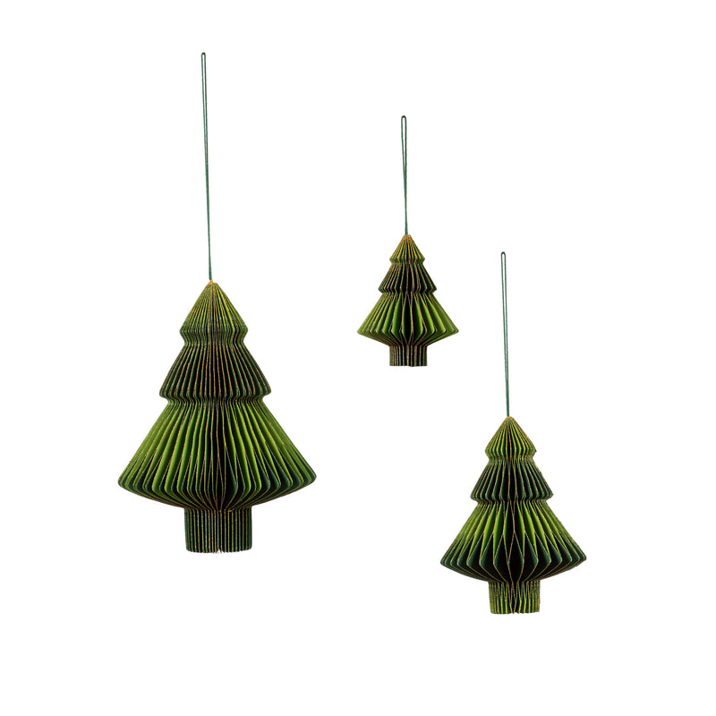 Foldable Paper Tree Ornament Set,3ot824