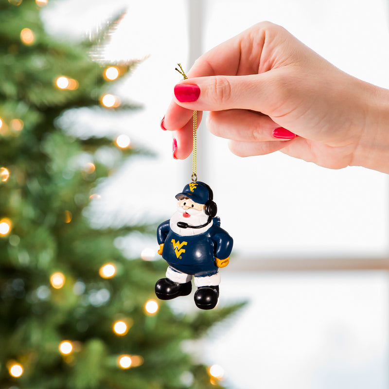 Coach Santa Ornament, West Virginia University,3ot967cso