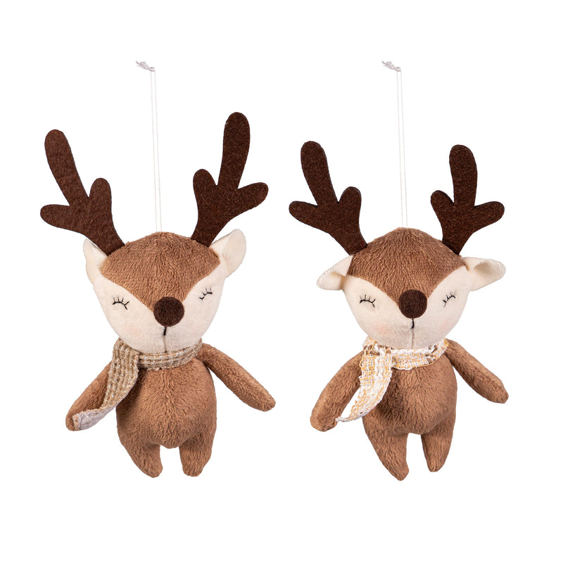 8.75" Fabric Reindeer Ornament,3otf227