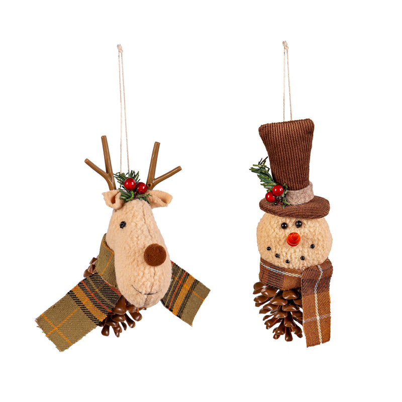 Fabric Pinecone Christmas Character Ornament,3otf228