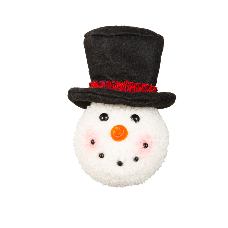 5" Fabric Snowman Face Ornament,3otf233