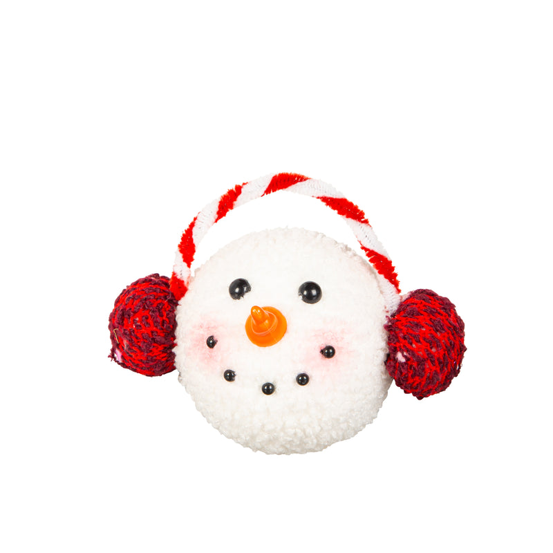 5" Fabric Snowman Face Ornament,3otf233