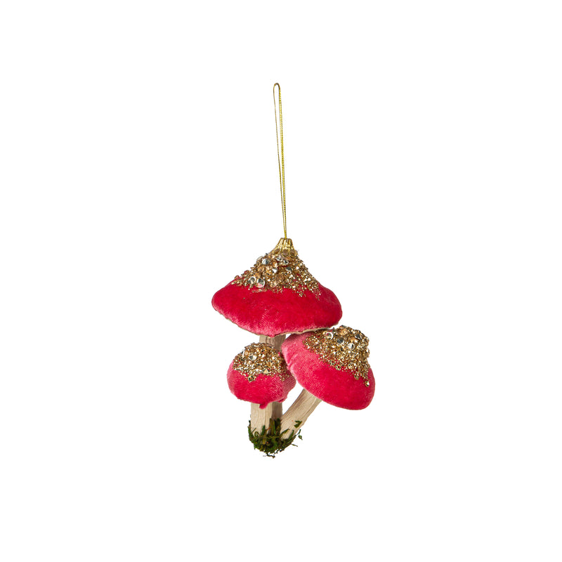 3.5" Mushroom with Glitter Ornament Set,3otf247