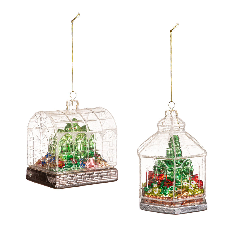 5" Glass Greenhouse Ornament,3otg433