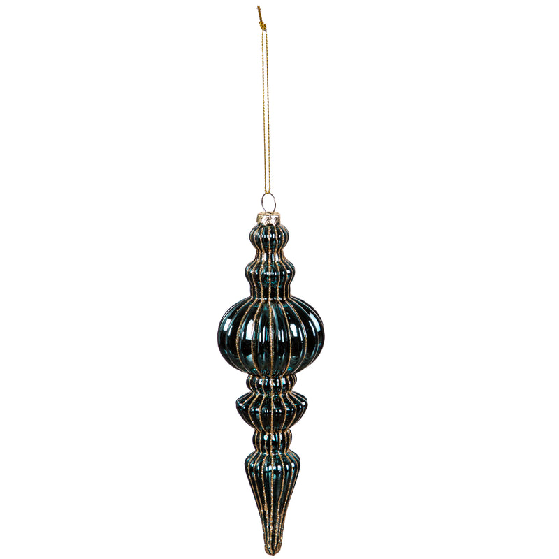 Colored Glass Finial with Gold Accent Ornament,3otg446