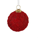 Joyful Traditions Ornament Flocked Round Glass, Asst, 4.5"H