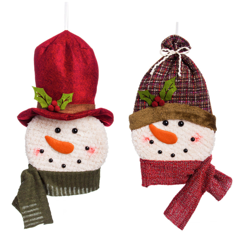 Rustic Forest Snowman LED Plush Hanging Décor, 2 ASST,3otl009