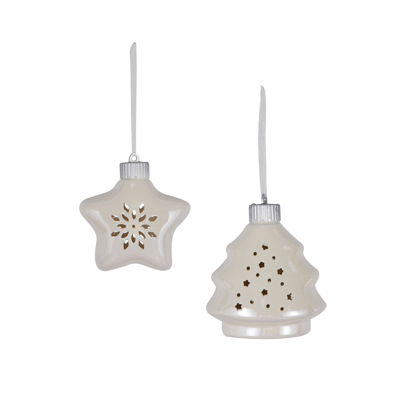 3.75" LED Ceramic Star Ornament,3otl364