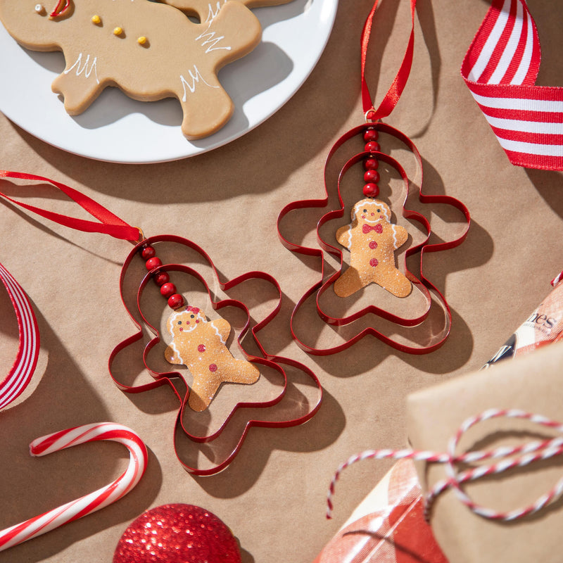 4.75" Metal Gingerbread Cookie Cutter Ornament,3otm408