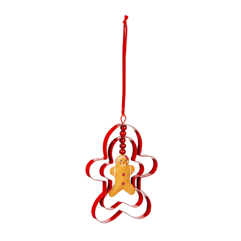 4.75" Metal Gingerbread Cookie Cutter Ornament,3otm408