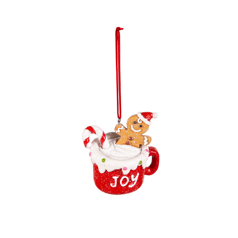 2.5" Resin Mug with Gingerbread Ornament,3otr217