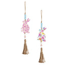 12" Wood Bunny Shaped Hanging Décor, 2 Asst