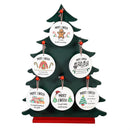 Traditional Santa Ornament Christmas Most Likely To... Round Wood with Wood Display