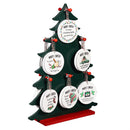 Traditional Santa Ornament Christmas Most Likely To... Round Wood with Wood Display