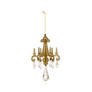 7" Wood Glitter Chandelier with Teardrop Ornament,3otw431