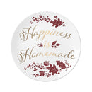 Ceramic 10" Stamped & Metallic Giving  Plate, Crafted Harvest,3pct7882