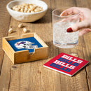 Buffalo Bills Ceramic Coasters Set, 4pcs with Wood Caddy