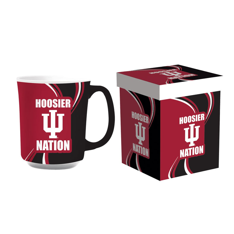 Evergreen Home Accents,Indiana University, 14oz  Ceramic with Matching Box,2.28x3.74x4.4 Inches