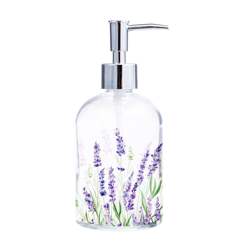 Glass Soap Dispenser, Lavender Fields,3sd9862