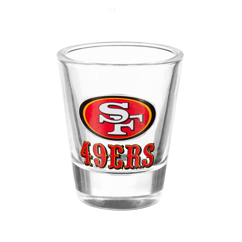 4-Piece Ceramic and Glass 2oz. Cup Set, San Francisco 49ers,3sg3826cgs