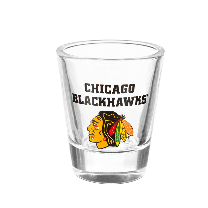 4-Piece Ceramic and Glass 2oz. Cup Set, Chicago Blackhawks,3sg4355cgs