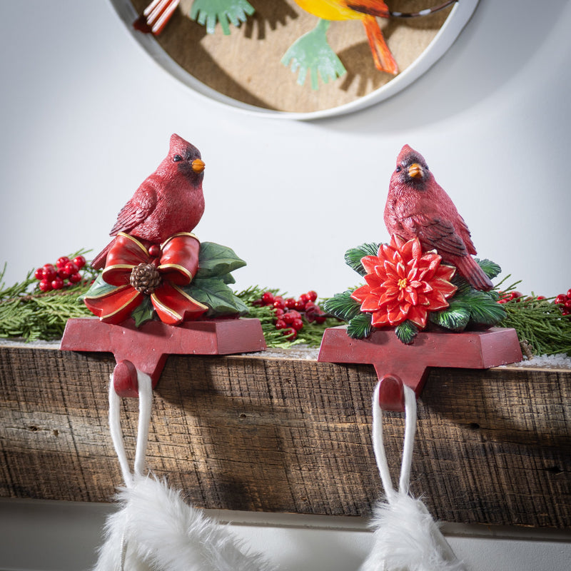 7.52" Resin Cardinal Stocking Holder,3shr001