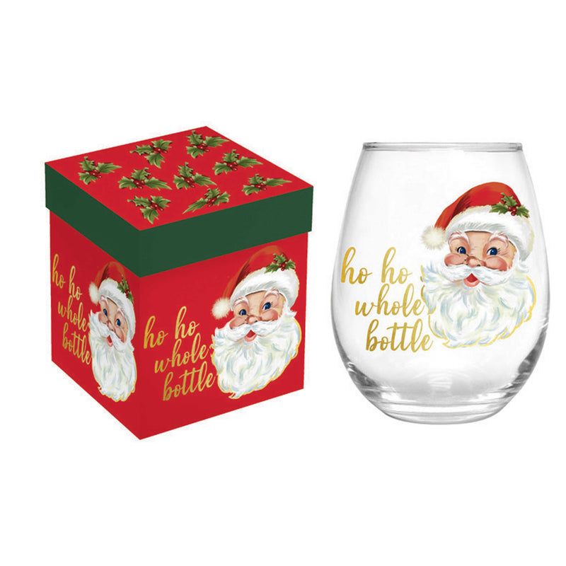 17oz Stemless Glass with Gift Box, Ho Ho Whole Bottle,3sl1003