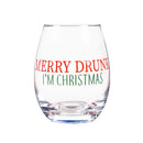 Stemless Wine Glass w/box, 17 OZ, Merry Drunk, I'm Christmas,3sl217
