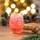 Baking Spirits Bright Wine Glass Stemless Glass, Sweet But Twisted, 17oz, Gift Box