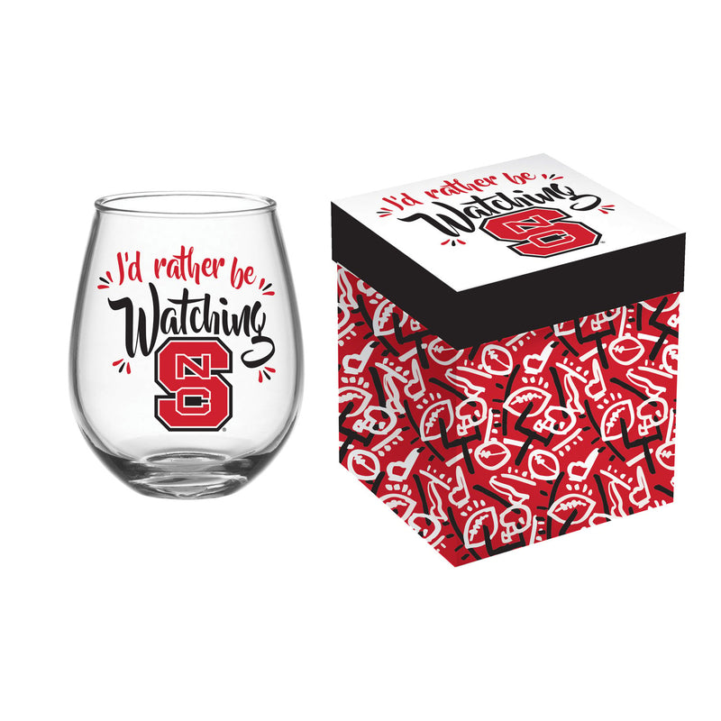 North Carolina State University, 17oz Boxed Stemless Wine,3sl909